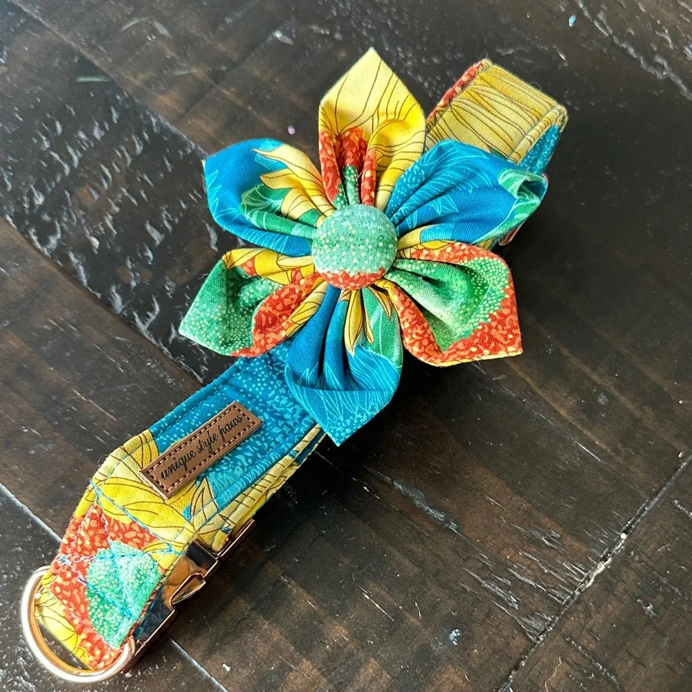 Colorful Floral Dog Collar
